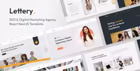 Lettery لتری قالب نمونه کار شرکتی React NextJS