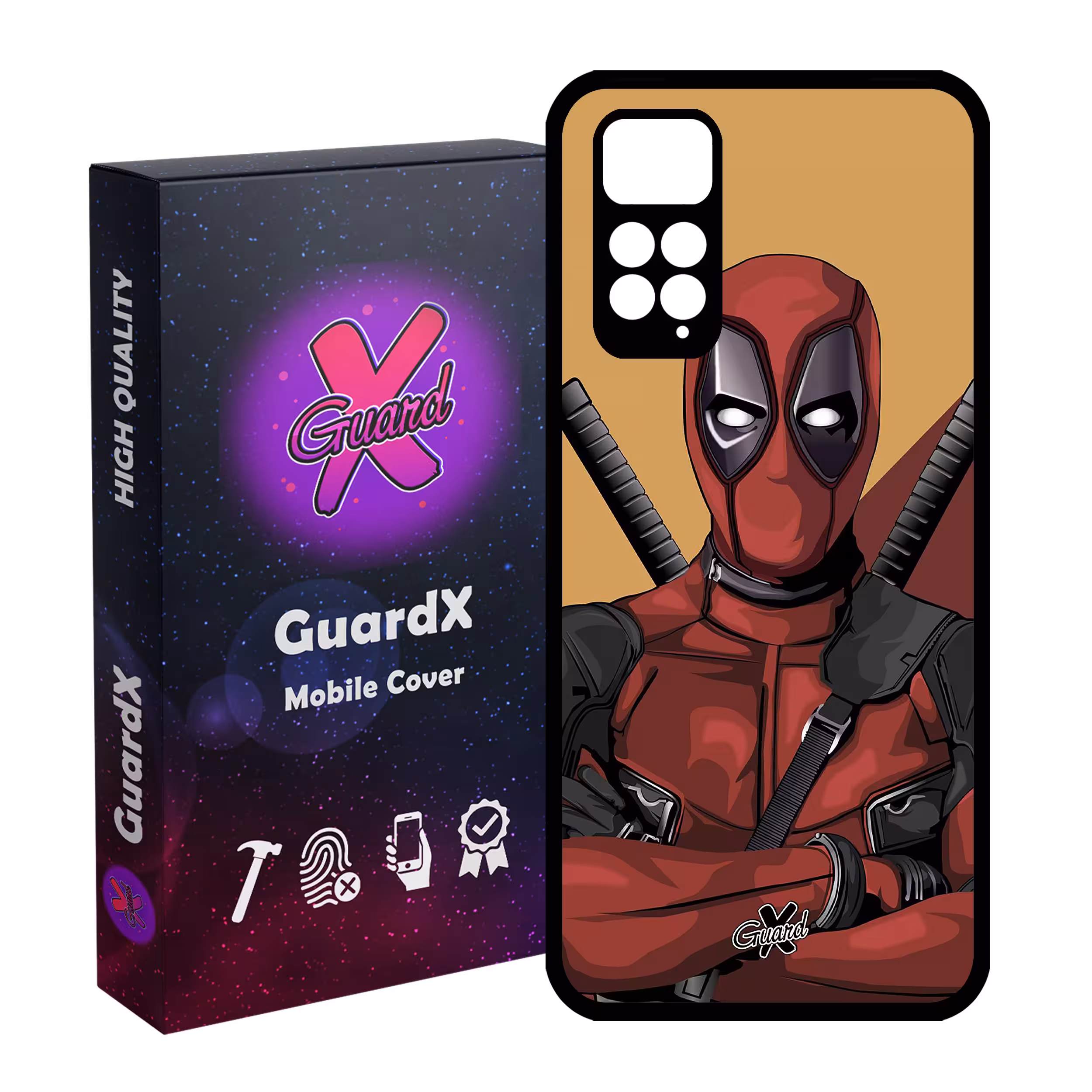 کاور گارد ایکس طرح Dead Pool مدل Glass10091 مناسب برای گوشی موبایل شیائومی Redmi Note 11S/ Note 11 4G