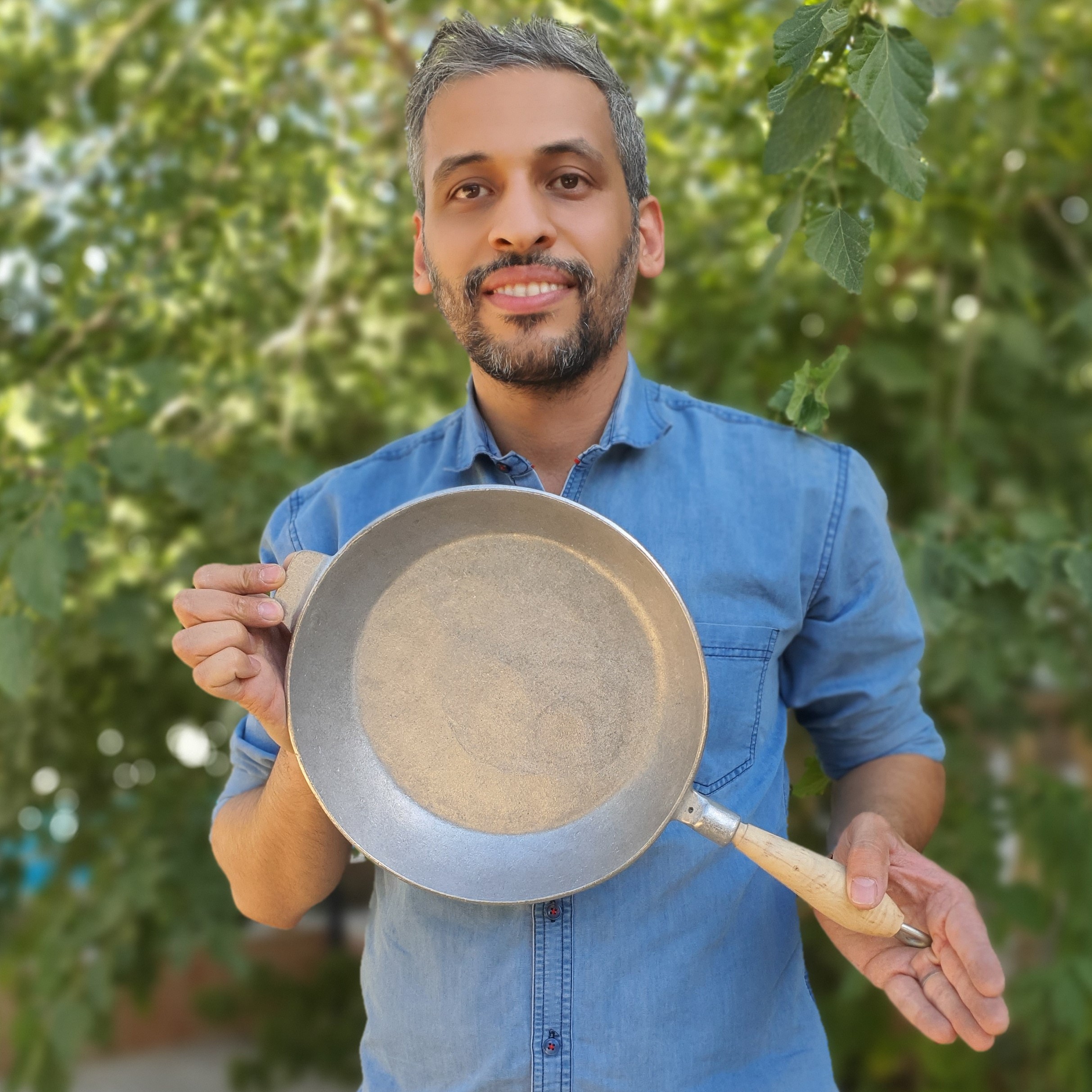 ماهیتابه نچسب قطر 27 ماهی تابه روسی آلومینیوم خشک دسته چوبی تابه رژیمی ، ماهیتابه رژیمی ، تابه ووک روسی ظروف کوهنوردی