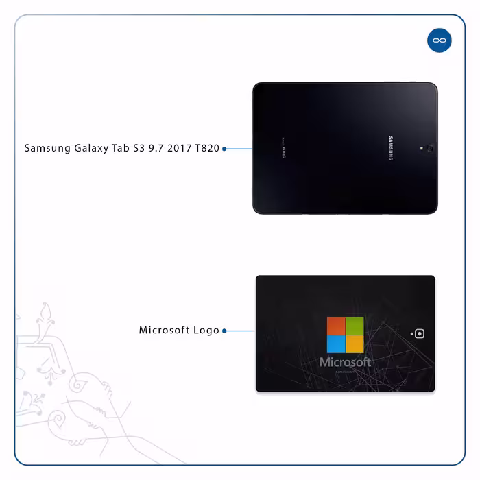 برچسب پوششی ماهوت مدل Microsoft-Logo مناسب برای تبلت سامسونگ Galaxy Tab S3 9.7 2017 T820