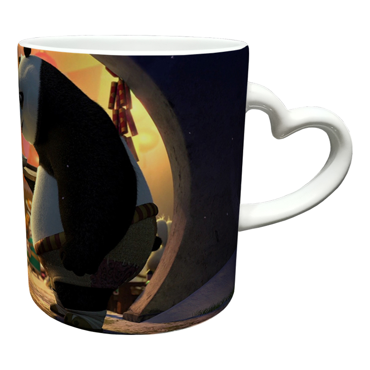 ماگ مدل دسته قلبی طرح پاندا کنگ فو کار کد 36