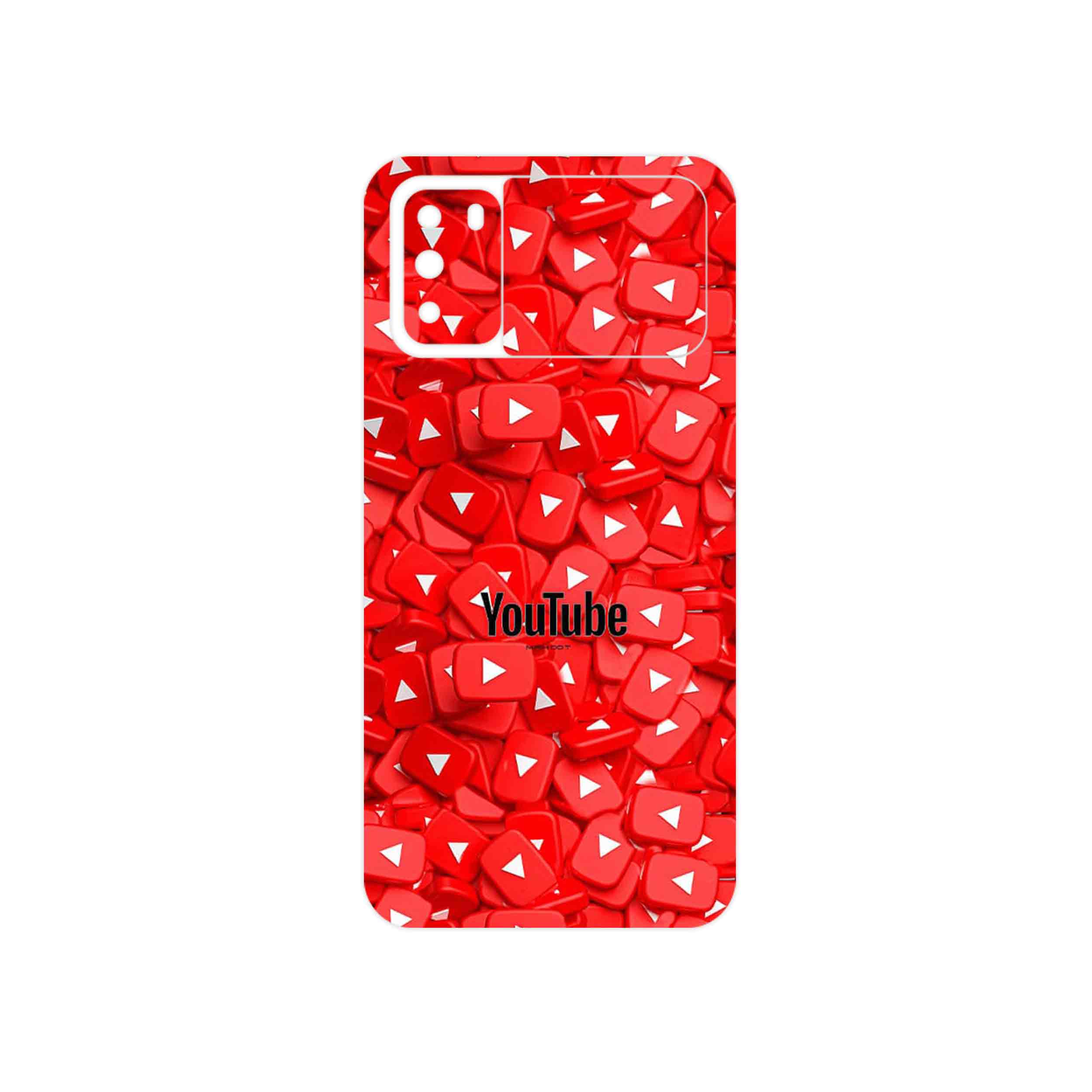 برچسب پوششی ماهوت مدل Youtube مناسب برای گوشی موبایل شیائومی Poco M3