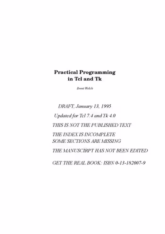 خرید و دانلود نسخه کامل کتاب Practical Programming in Tcl and Tk/Book and Disk