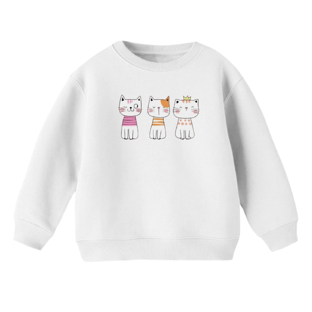 سویشرت بچگانه مدل گربه کد 28 رنگ سفید