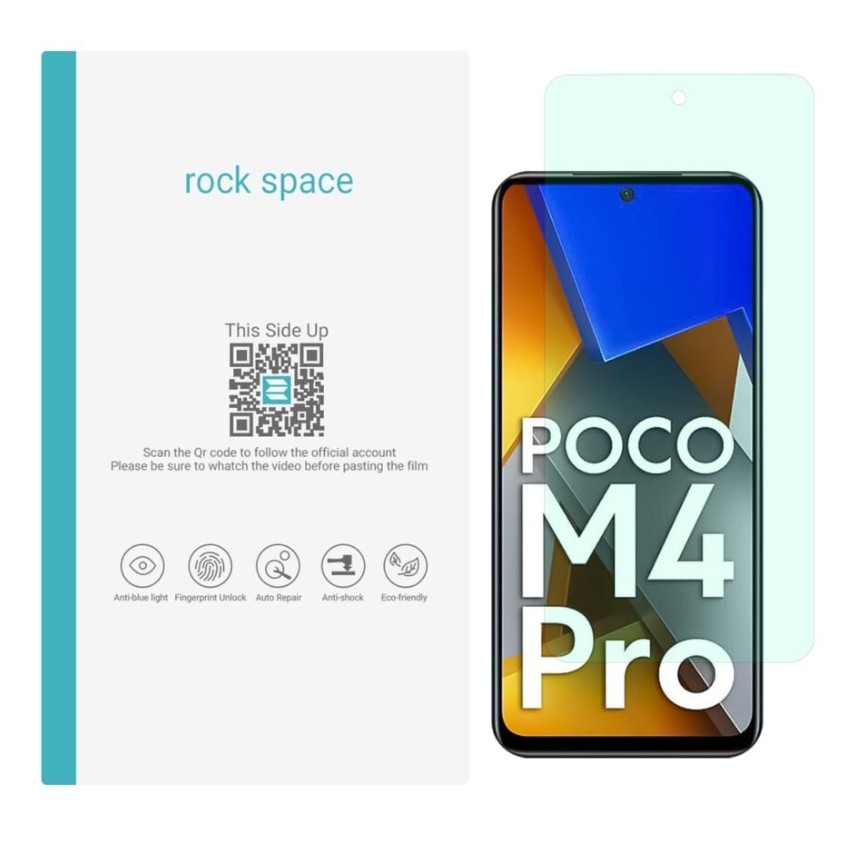  گلس شیائومی POCO M4 PRO مدل نانو هیدروژل گرین لایت برند راک اسپیس