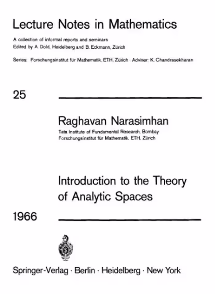 خرید و دانلود نسخه کامل کتاب Introduction to the theory of analytic spaces