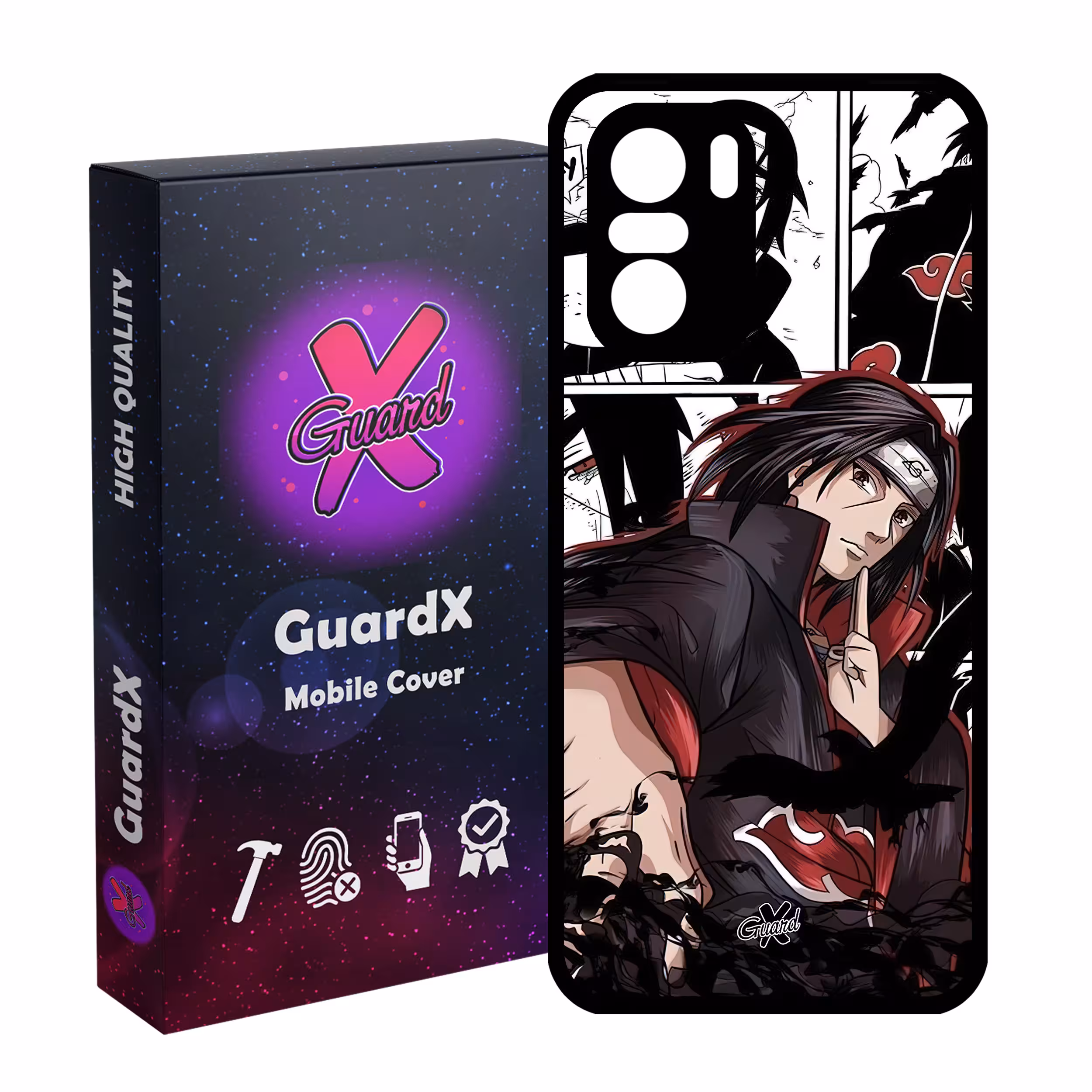 کاور گارد ایکس طرح Itachi Anime مدل Glass10550 مناسب برای گوشی موبایل شیائومی Poco F3/MI 11X/MI 11X Pro/Redmi K40/K40 Pro