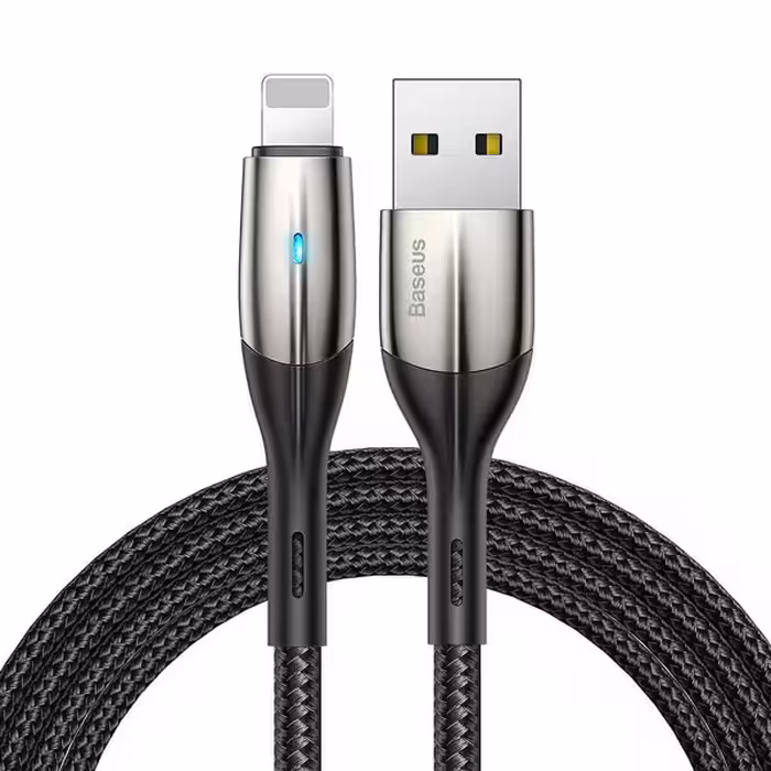 کابل USB به لایتنینگ فست شارژ باسئوس  Baseus Horizontal Data CableUSB For iP 2.4A 1m Black