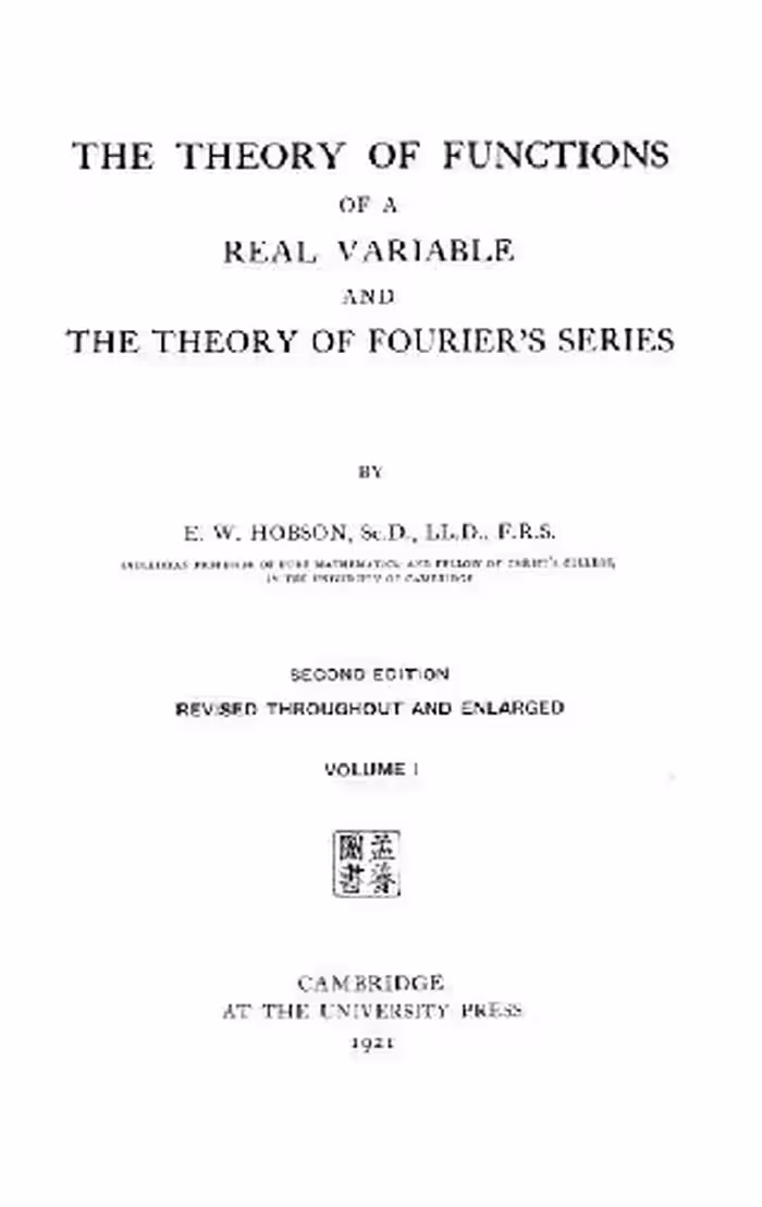 خرید و دانلود نسخه کامل کتاب Theory of Functions of a Real Variable and the Theory of Fourier's Series V1