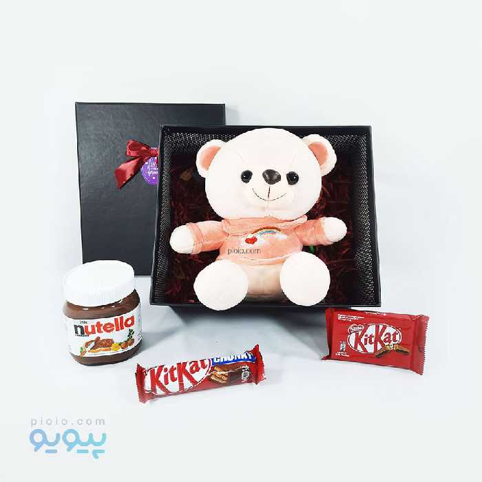 کادو ولنتاین با عروسک خرس لباس رنگین کمانی