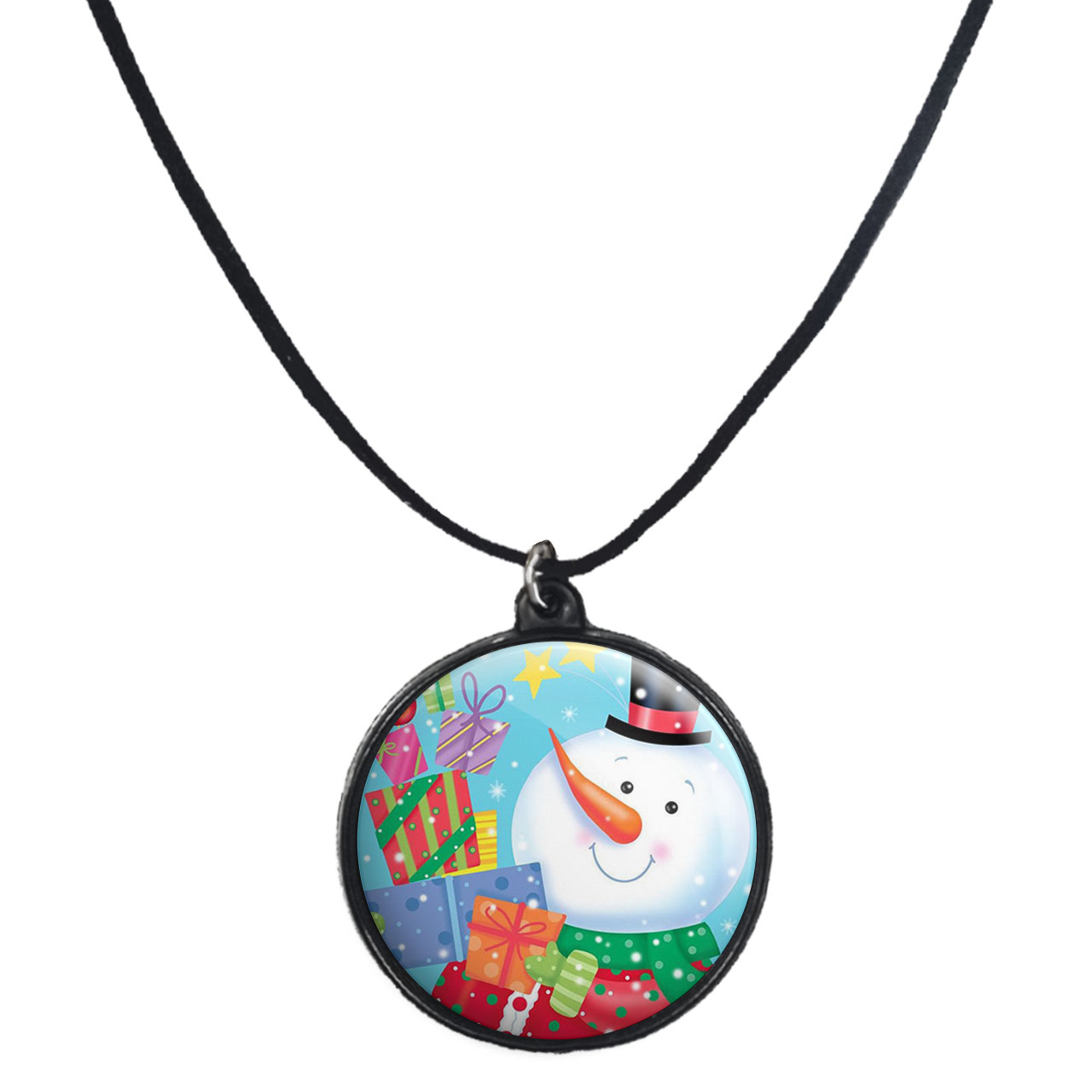 گردنبند پرمانه طرح آدم برفی کد pmb.30388  مدل دو طرفه