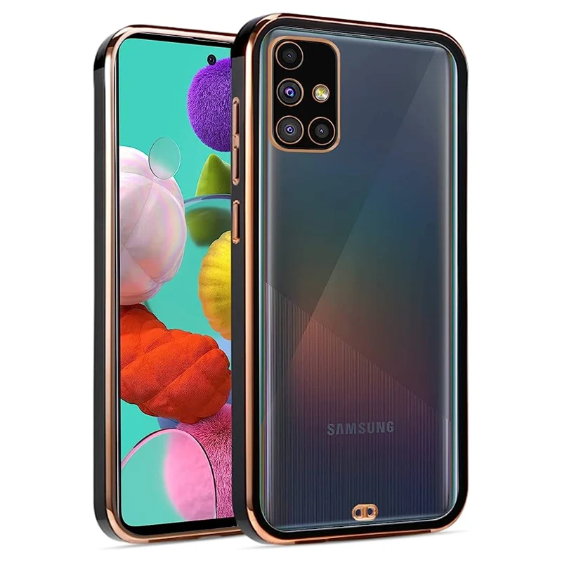 قاب اورجینال الکتروپلیتینگ Samsung Galaxy A51 مدل دور طلایی اسپیس