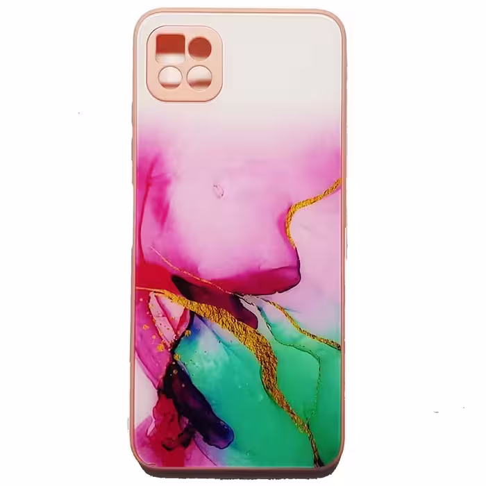 قاب طرح دار پشت گلسی محافظ لنز دار ساسمونگ SAMSUNG Galaxy A22 5G کد 8