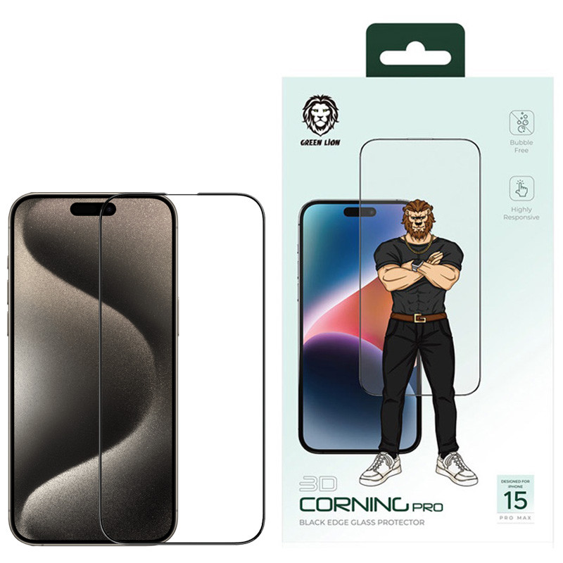 محافظ صفحه نمایش گرین لاین مدل 3D-Corning Pro مناسب برای گوشی موبایل اپل iPhone 15 Pro Max | کالا برتری