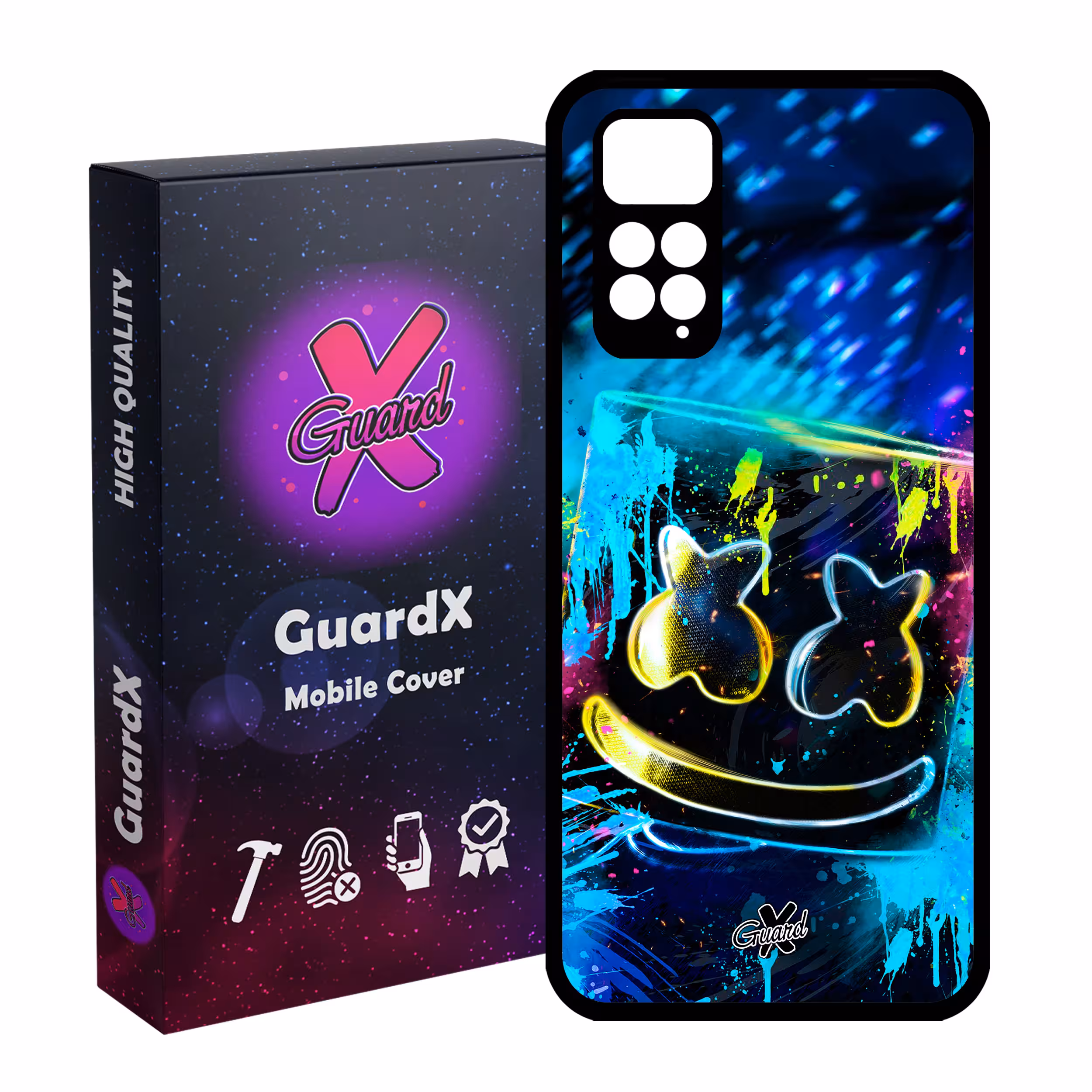 کاور گارد ایکس طرح Marshmello مدل Glass10104 مناسب برای گوشی موبایل شیائومی Redmi Note 11S/ Note 11 4G