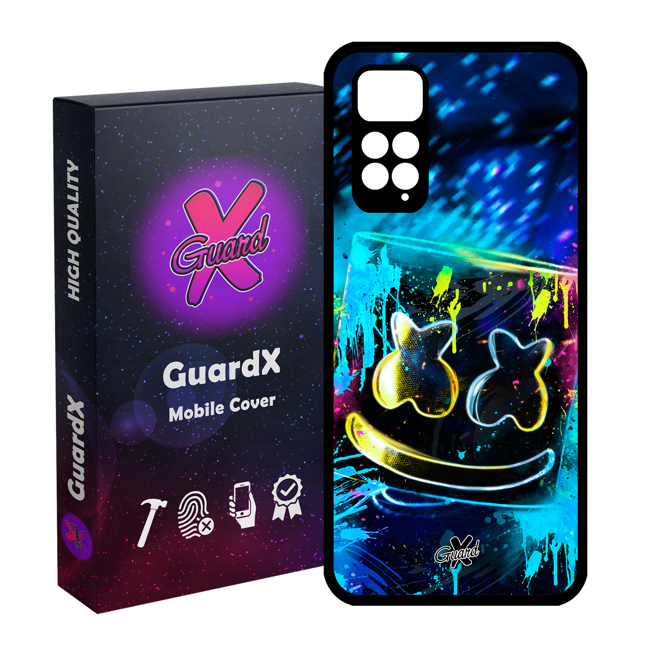 کاور گارد ایکس طرح Marshmello مدل Glass10104 مناسب برای گوشی موبایل شیائومی Redmi Note 11S/ Note 11 4G