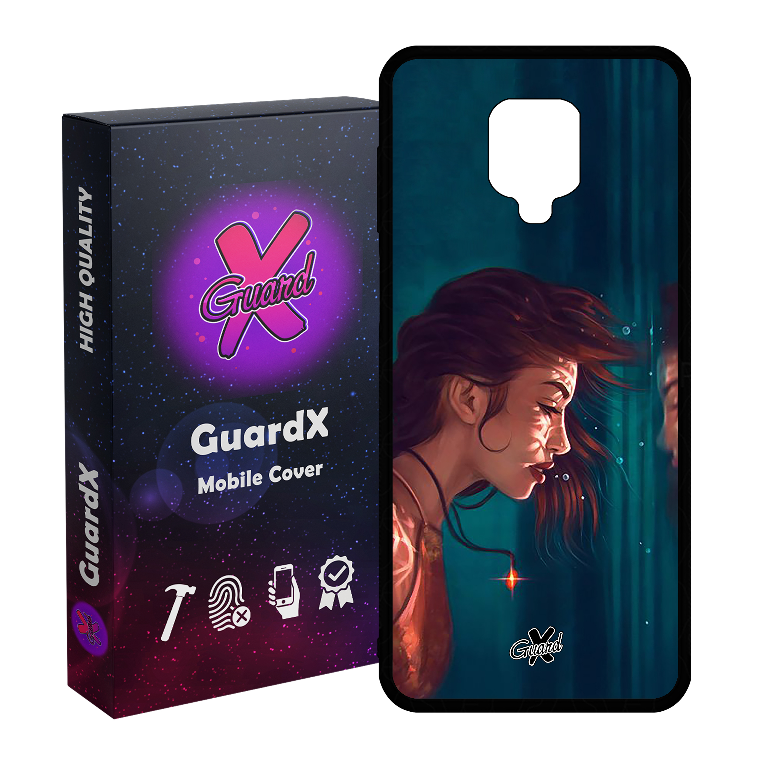 کاور گارد ایکس طرح دختر مدل Glass10371 مناسب برای گوشی موبایل شیائومی Redmi Note 9S / Note 9 Pro / Note 9 Pro Max