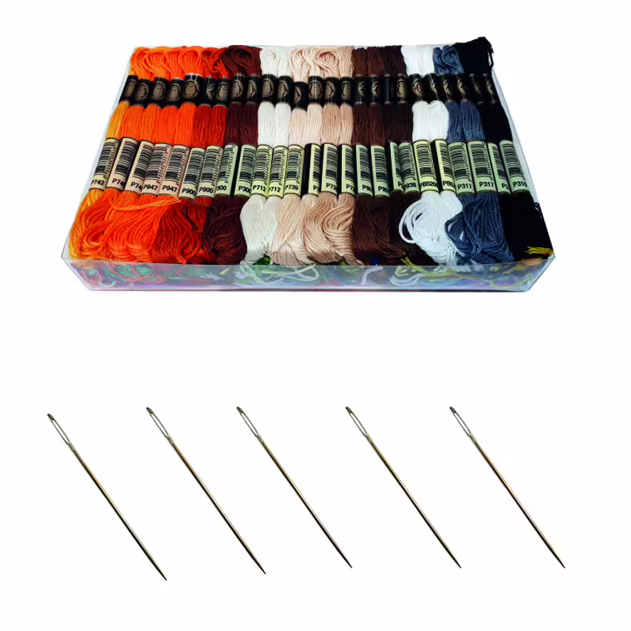 نخ کوبلن پنگوئن کد DMC2 مجموعه 100 عددی به همراه سوزن کوبلن