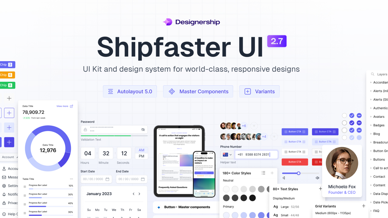 خرید و دانلود Shipfaster UI کیت رابط کاربری لایه باز فیگما | فایل لایه باز کیت رابط کاربری Shipfaster فیگما | ساخت رابط کاربری حرفه ای shipfaster