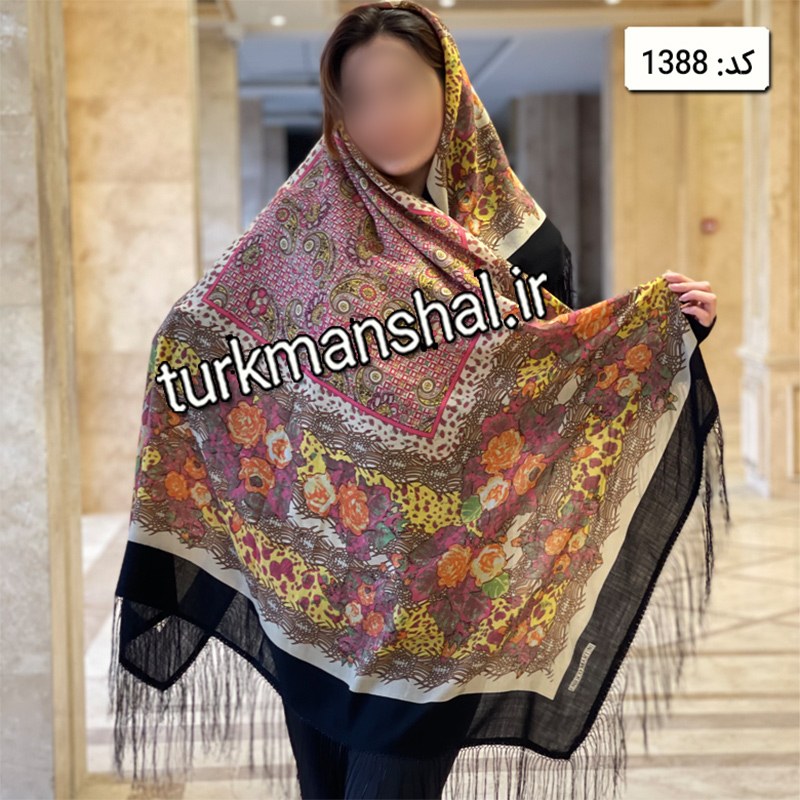 روسری ترکمن ابریشمی (ایتالیایی) کد 1388