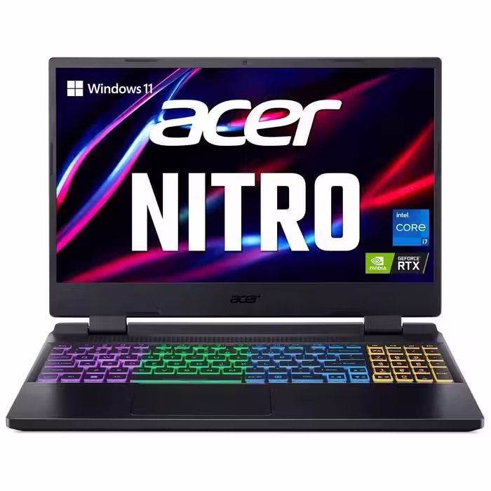 لپ تاپ 15 اینچ گیمینگ ایسر مدل Nitro 5 AN515 با پردازنده Core i7-12700H، رم 32GB، حافظه 1TB HDD و 512GB SSD، گرافیک RTX 3050Ti 4GB