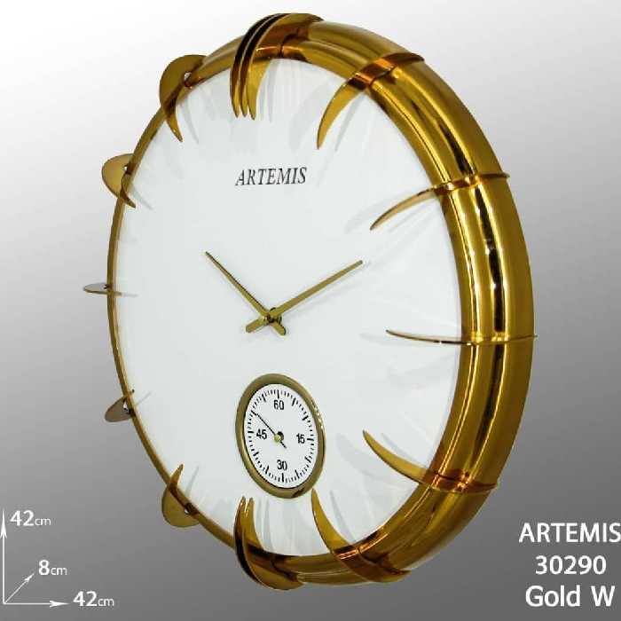 ساعت دیواری آرتمیس کد 30290 Gold White طلایی سفید