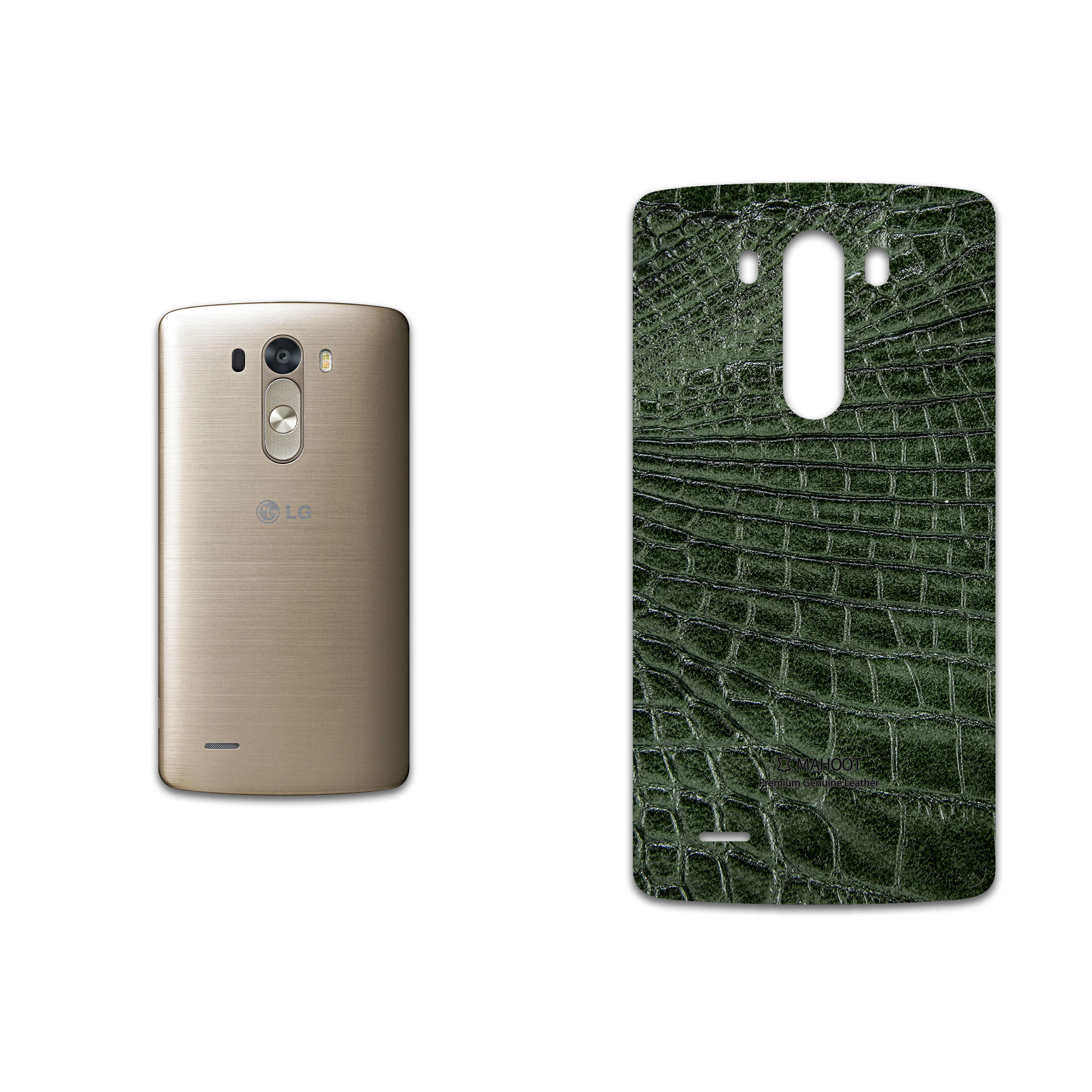 برچسب پوششی ماهوت مدل Green-Crocodile-Leather مناسب برای گوشی موبایل ال جی G3