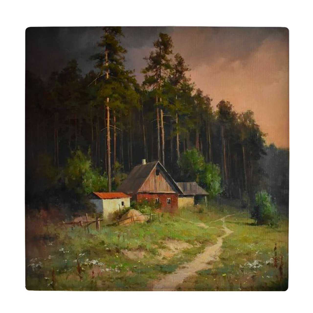 زیر لیوانی طرح کلبه جنگلی کد    4045717_2468