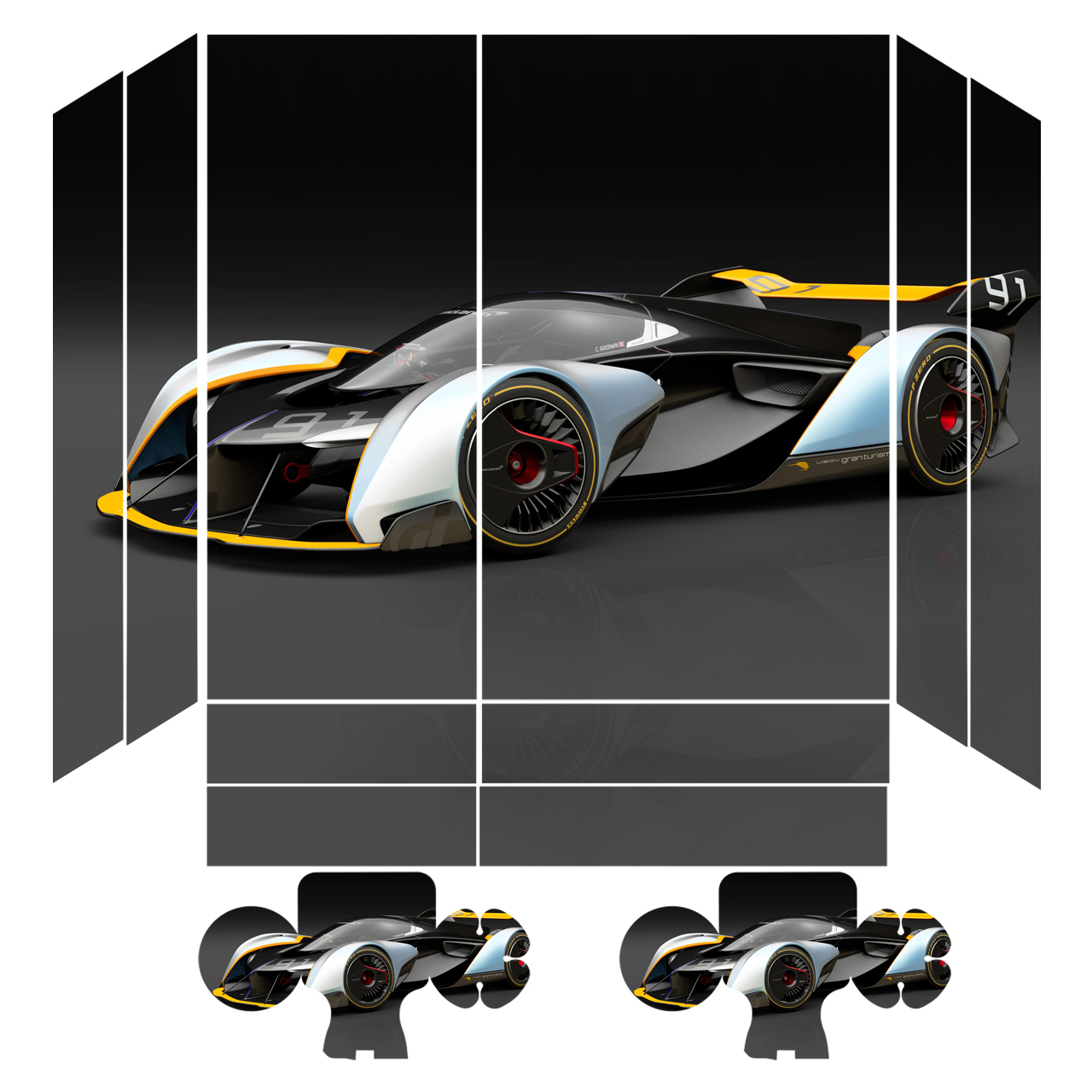 برچسب کنسول بازی مدل car کد 134 مجموعه 12 عددی