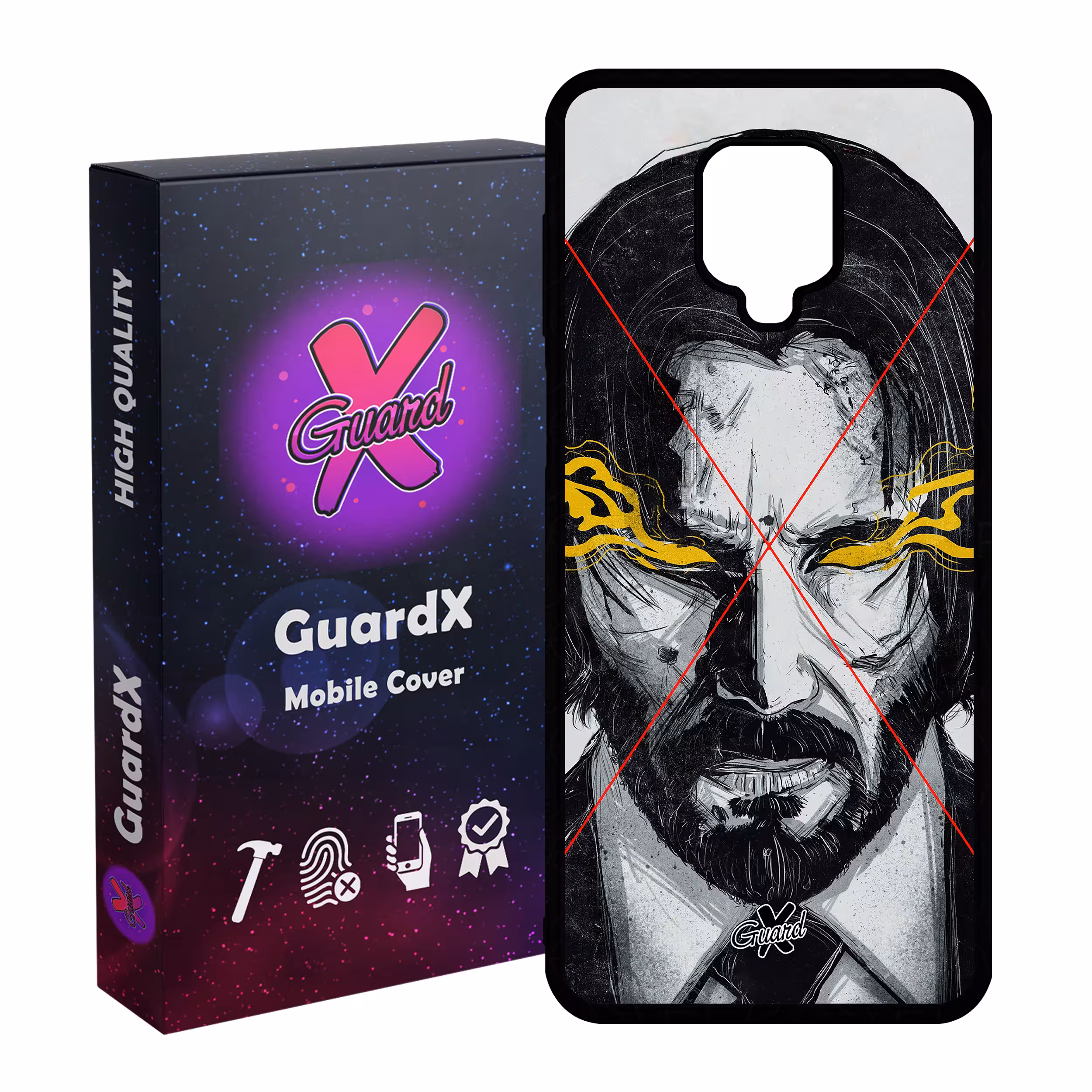 کاور گارد ایکس طرح John Wick مدل Glass10158 مناسب برای گوشی موبایل شیائومی Redmi Note 9S / Note 9 Pro / Note 9 Pro Max