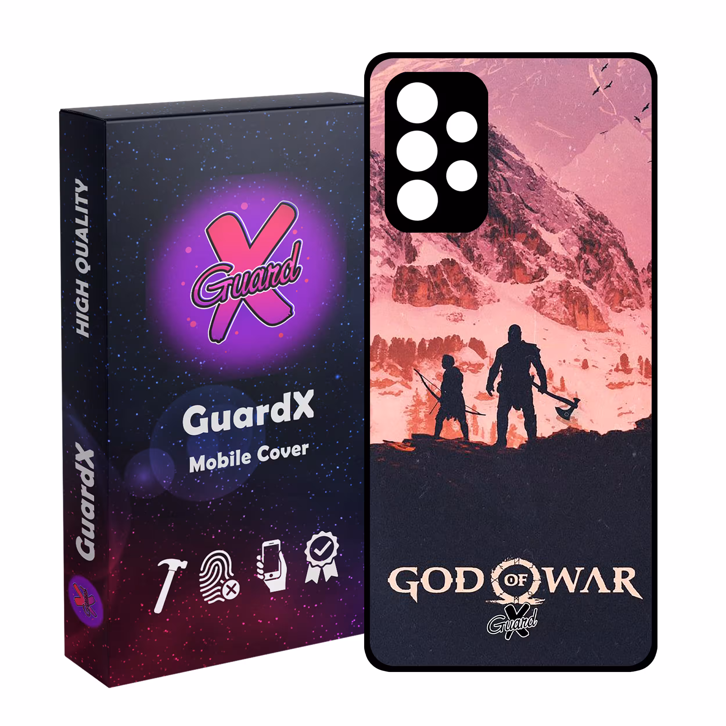 کاور گارد ایکس طرح God of War مدل Glass10075 مناسب برای گوشی موبایل سامسونگ Galaxy A52