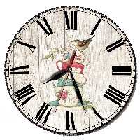 ساعت دیواری مدل فنجانها و پرنده