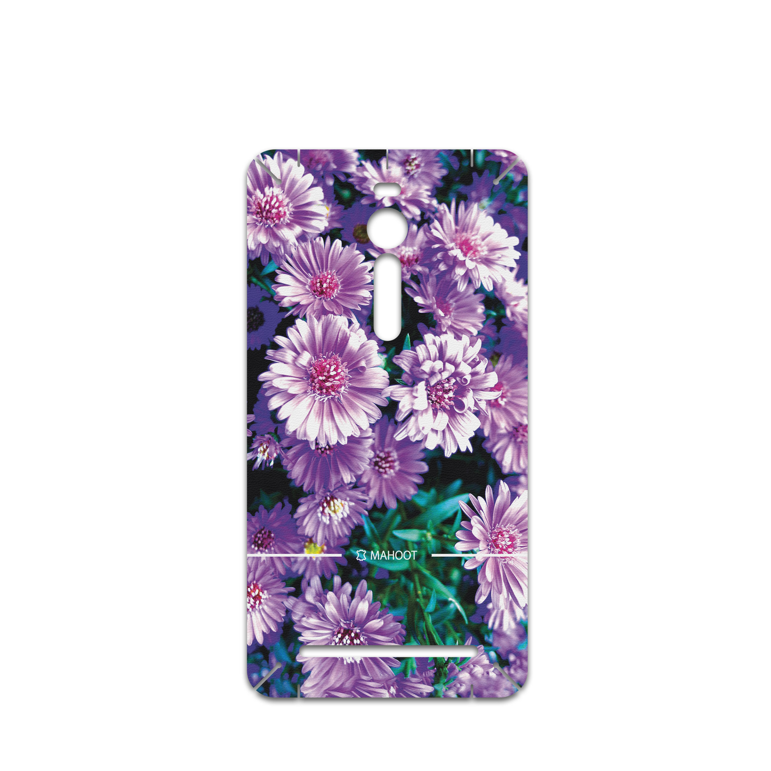 برچسب پوششی ماهوت مدل Purple-Flower مناسب برای گوشی موبایل ایسوس Zenfone 2