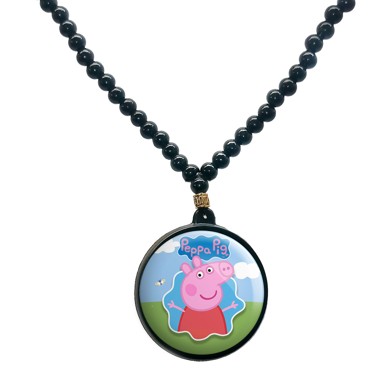 گردنبند پرمانه طرح پپاپیگ کد pmd.25074 مدل دو طرفه