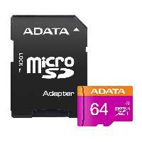 کارت حافظه microSDXC ای دیتا مدل Premier کلاس 10 استاندارد U1 سرعت 80MBps ظرفیت 64 گیگابایت به همراه آداپتور SD