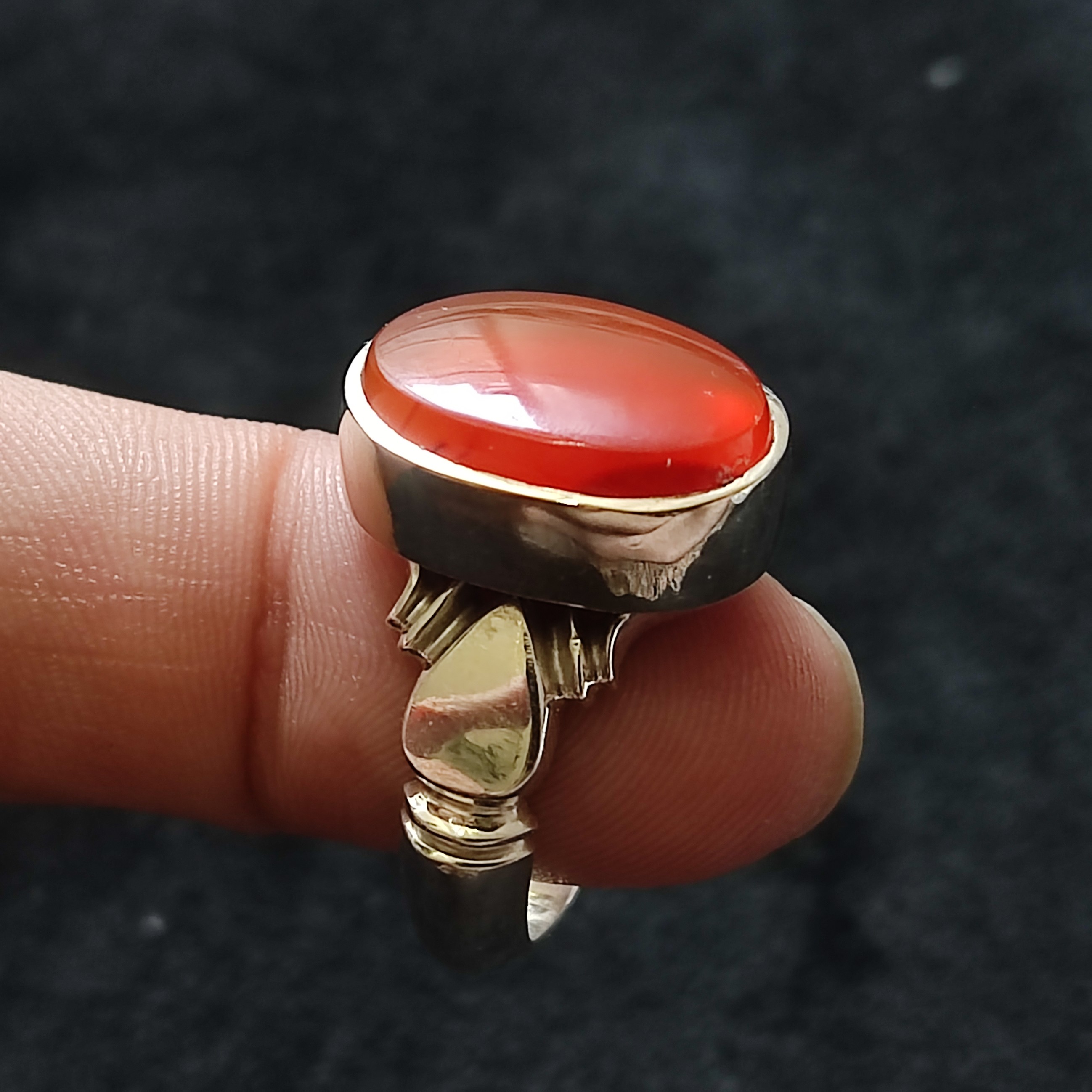 عقیق سرخ کهنه یمنی رماب دستساز