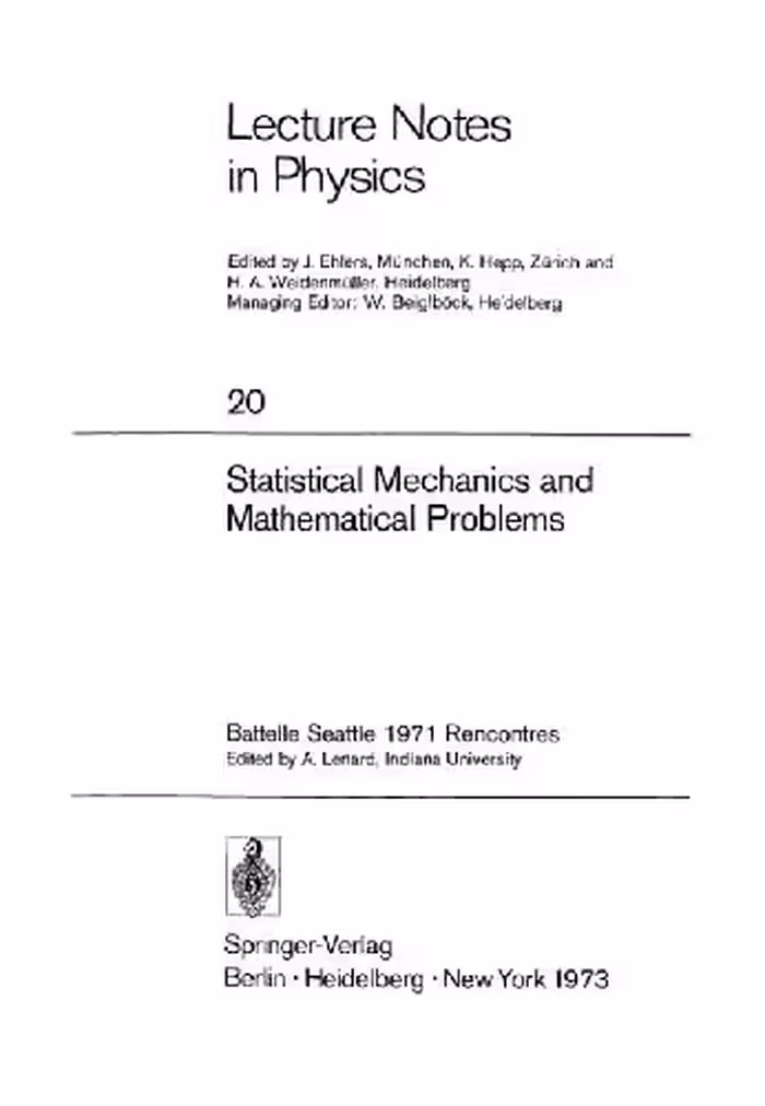 خرید و دانلود نسخه کامل کتاب Statistical Mechanics and Mathematical Problems