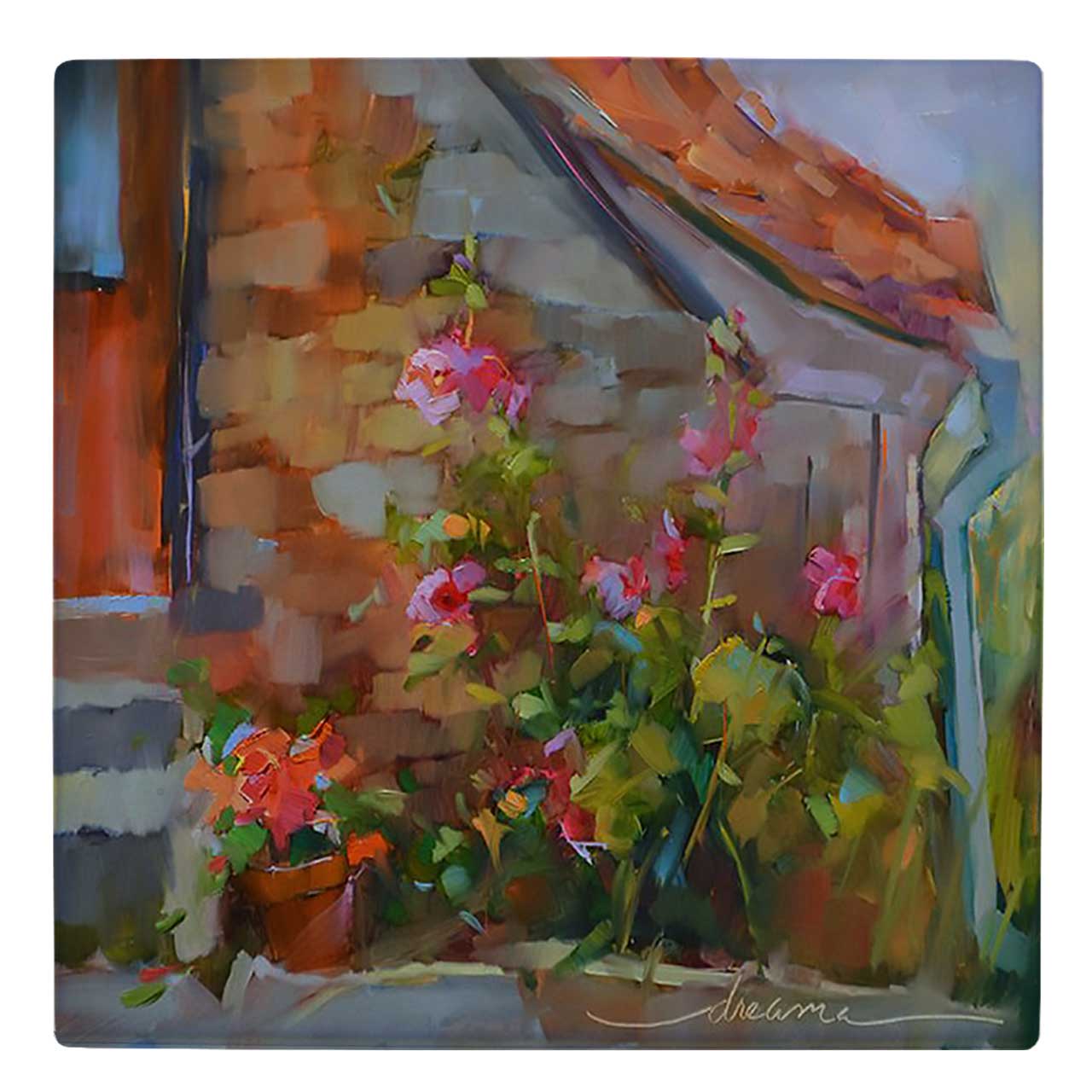  کاشی کارنیلا طرح گلدان های شمعدانی کد wk06