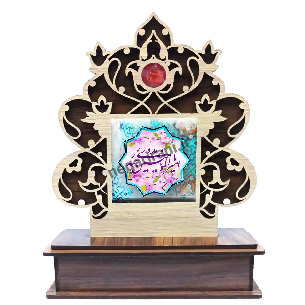 تندیس کاشی گلدار یا امیرالمومنین حیدر 2D 153