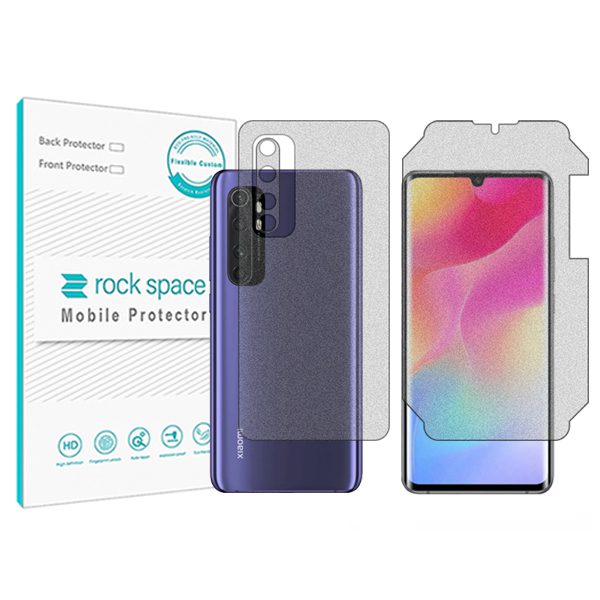 گلس صفحه نمایش و پشت گوشی شیائومی Mi Note 10 Lite مدل نانو هیدروژل گیمینگ برند راک اسپیس کد MS