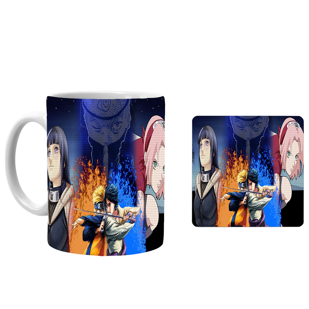 ماگ طرح انیمه ناروتو xn6 به همراه زیرلیوانی