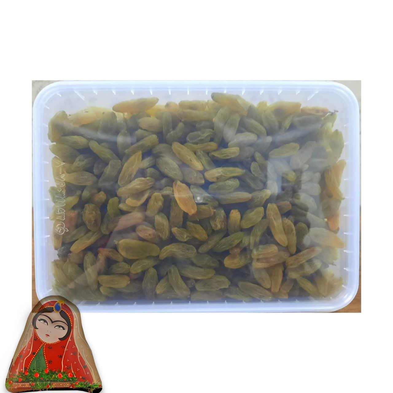 کشمش سبز قلمی درشت تمیز و تازه (500 گرمی)