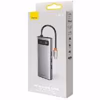 هاب 9 پورت بیسوس Baseus Metal Gleam 9 in 1 Multifunctional Type-C HUB CAHUB-CU0G توان 100 وات