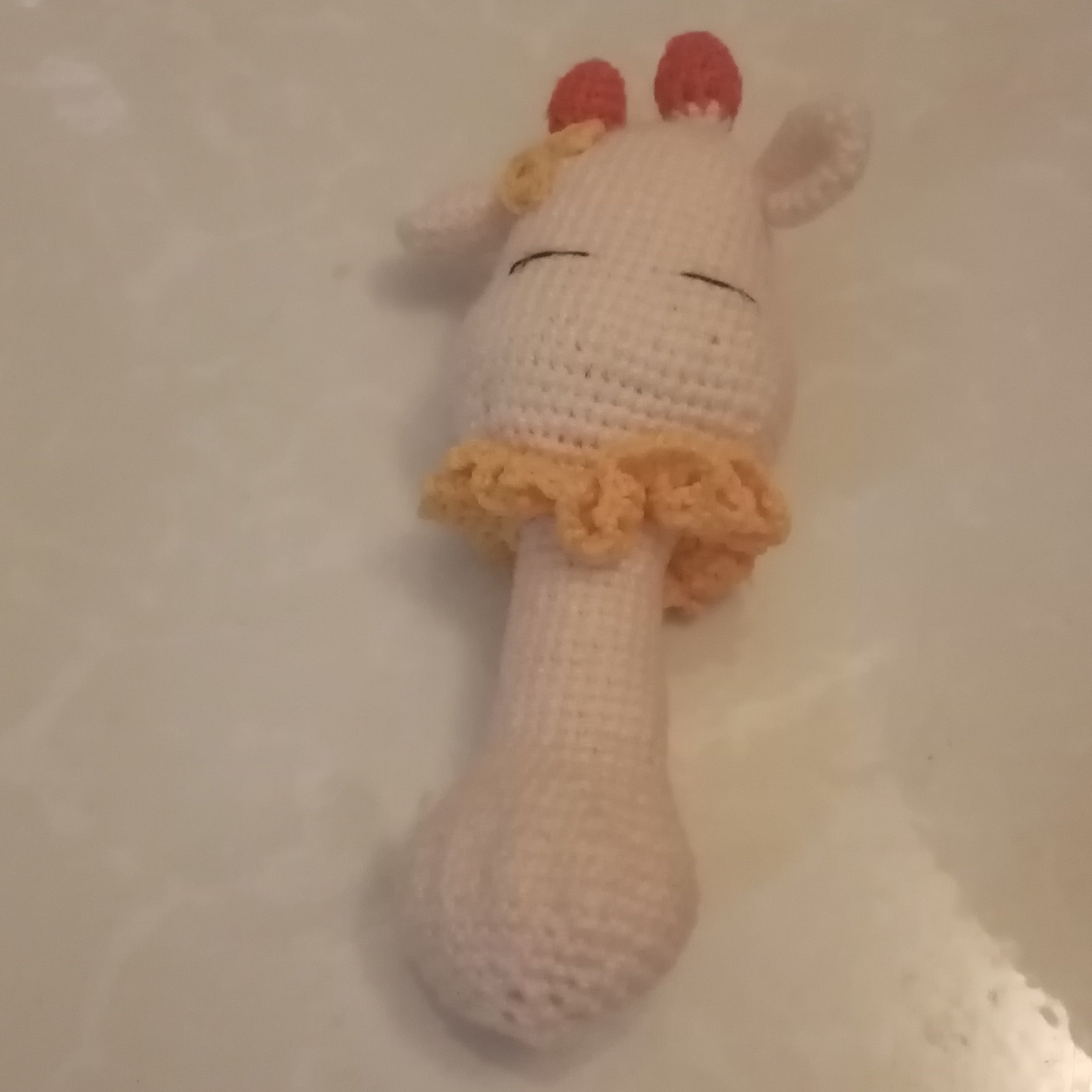 عروسک نوزاد، جغجغه، سوتک بالشتی، قابل شستشو، بدون حساسیت، قدحدودا 17 سانت وزن حدودا 35 گرم