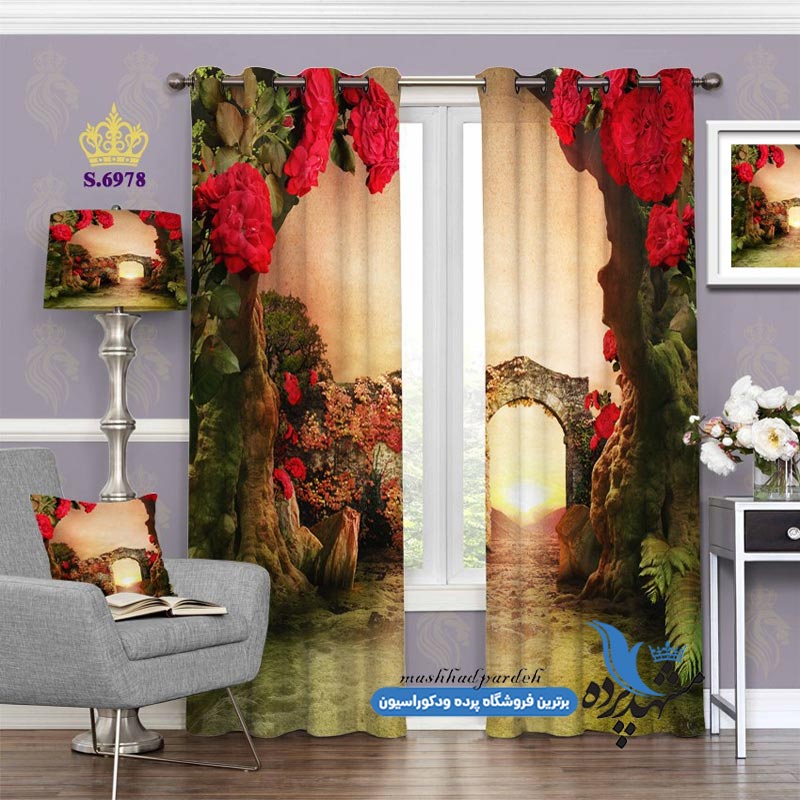 پرده پانچ منظره طرح باغسرا کد s-6978