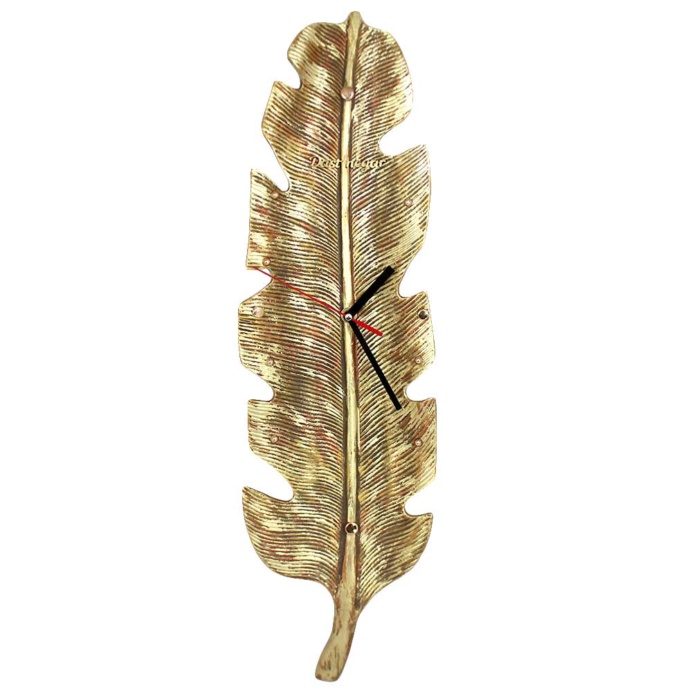 ساعت دیواری دست نگار مدل برگ استوایی