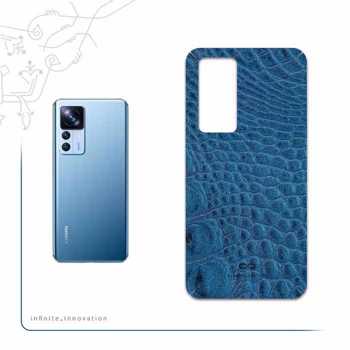 برچسب پوششی ماهوت مدل Blue-Crocodile-Leather مناسب برای گوشی موبایل شیائومی 12T