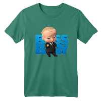 تی شرت آستین کوتاه بچگانه مدل بچه رئیس کد 1 رنگ سبز سدری