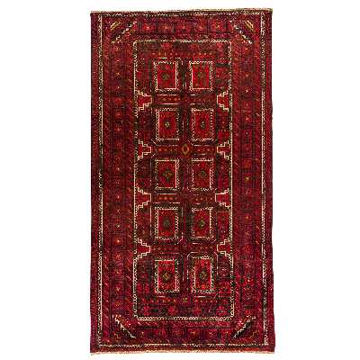 فرش دستبافت سه و نیم متری مدل نقشه بلوچ  کد 34.2917