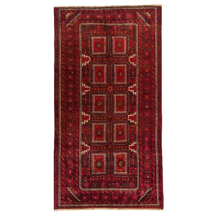 فرش دستبافت سه و نیم متری مدل نقشه بلوچ  کد 34.2917